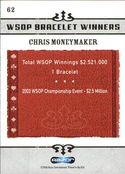 2006 Razor Poker #62 Chris Moneymaker Back